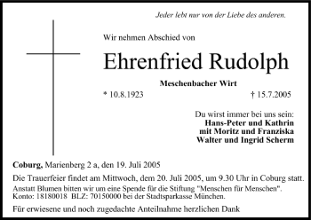 Anzeige von Ehrenfried Rudolph von MGO