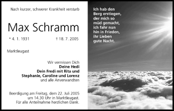 Anzeige von Max Schramm von MGO