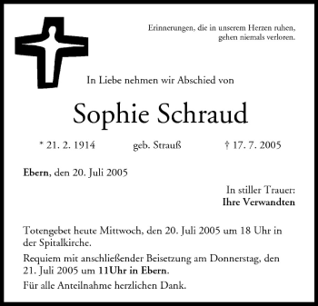 Anzeige von Sophie Schraud von MGO