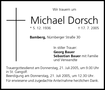 Anzeige von Michael Dorsch von MGO