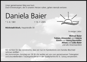Anzeige von Daniela Baier von MGO