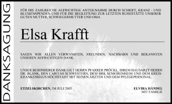 Anzeige von Elsa Krafft von MGO