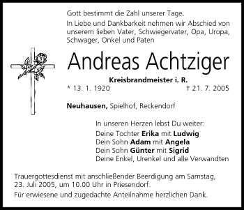 Anzeige von Andreas Achtziger von MGO