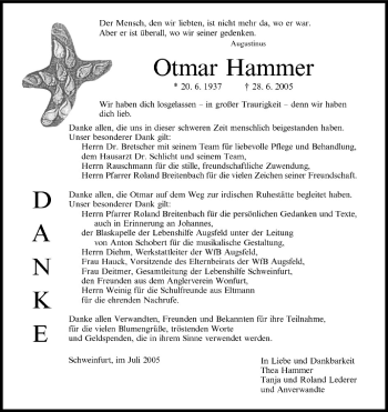 Anzeige von Otmar Hammer von MGO