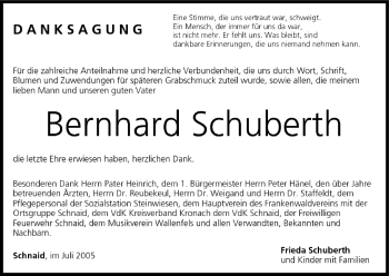 Anzeige von Bernhard Schuberth von MGO
