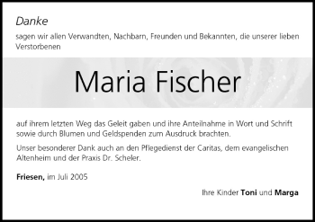 Anzeige von Maria Fischer von MGO