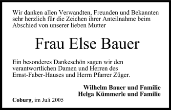 Anzeige von Else Bauer von MGO
