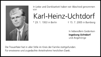 Anzeige von Karl-Heinz Uchtdorf von MGO