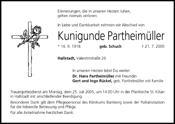 Anzeige von Kunigunde Partheimüller von MGO