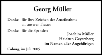Anzeige von Georg Müller von MGO