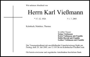 Anzeige von Karl Vießmann von MGO
