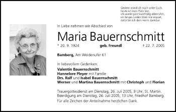 Anzeige von Maria Bauernschmitt von MGO