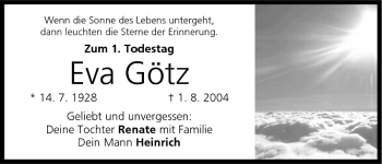 Anzeige von Eva Götz von MGO