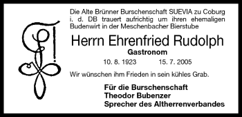 Anzeige von Ehrenfried Rudolph von MGO