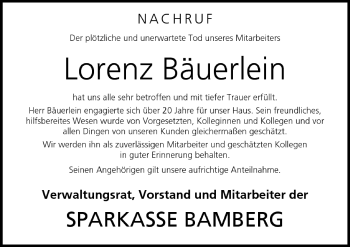 Anzeige von Lorenz Bäuerlein von MGO