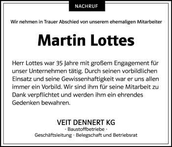 Anzeige von Martin Lottes von MGO