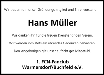 Anzeige von Hans Müller von MGO