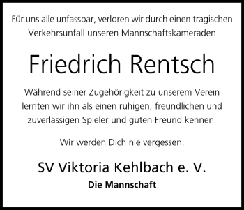 Anzeige von Friedrich Rentsch von MGO