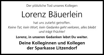 Anzeige von Lorenz Bäuerlein von MGO