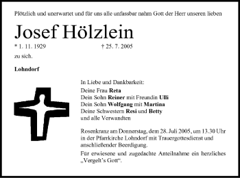 Anzeige von Josef Hölzlein von MGO