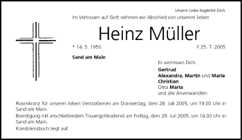 Anzeige von Heinz Müller von MGO