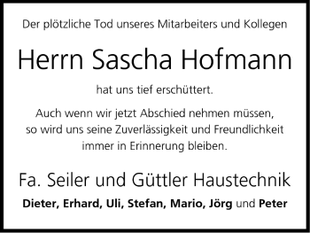 Anzeige von Sascha Hofmann von MGO