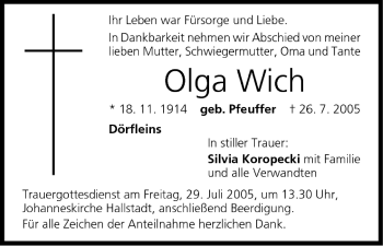Anzeige von Olga Wich von MGO