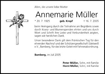 Anzeige von Annemarie Müller von MGO