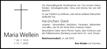 Anzeige von Maria Wellein von MGO