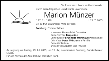 Anzeige von Marion Münzer von MGO
