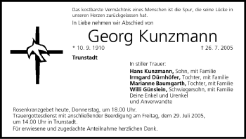 Anzeige von Georg Kunzmann von MGO