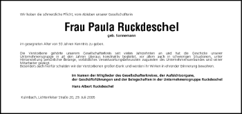 Anzeige von Paula Ruckdeschel von MGO