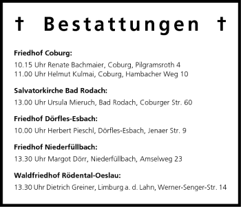 Anzeige von Bestattungen vom 28.07.2005 von MGO