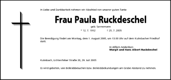 Anzeige von Paula Ruckdeschel von MGO