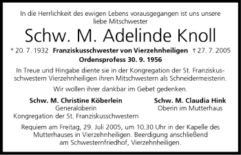 Anzeige von Adeline Knoll von MGO