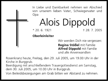 Anzeige von Alois Dippold von MGO