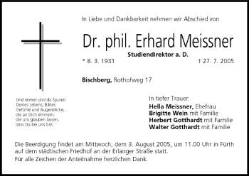 Anzeige von Erhard Meissner von MGO