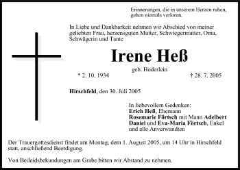 Anzeige von Irene Heß von MGO