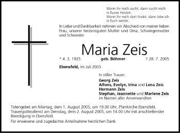 Anzeige von Maria Zeis von MGO