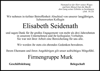 Anzeige von Elisabeth Seidenath von MGO