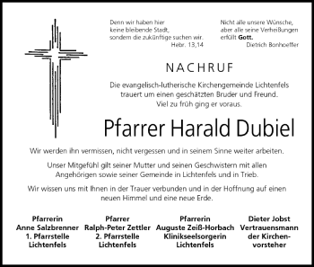 Anzeige von Harald Dubiel von MGO