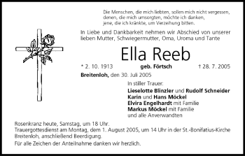 Anzeige von Ella Reeb von MGO