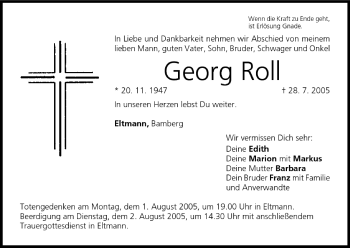 Anzeige von Georg Roll von MGO