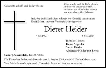 Anzeige von Dieter Heider von MGO
