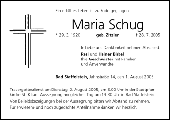 Anzeige von Maria Schug von MGO