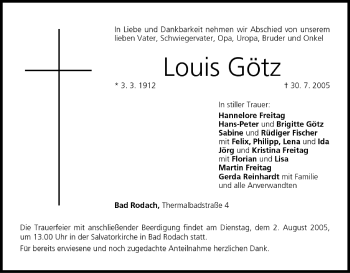 Anzeige von Louis Götz von MGO