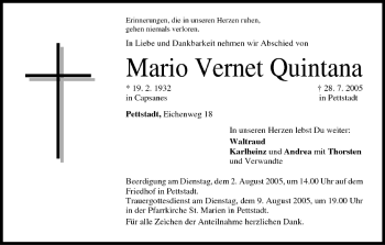 Anzeige von Mario Vernet Quintana von MGO