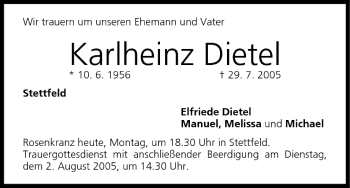 Anzeige von Karlheinz Dietel von MGO