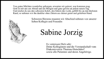 Anzeige von Sabine Jorzig von MGO
