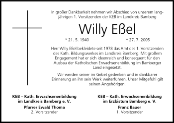 Anzeige von WiIIy Eßel von MGO